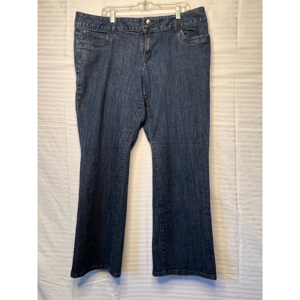 Liz Claiborne Womens Stretch Denim Jeans Size 20W Blue Bootcut Cotton/Spandex